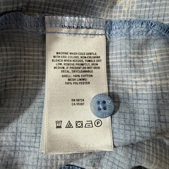 Columbia PFG Shirt Mens XXL Trollers Best Short Sleeve Vented Fishing Plaid Blue - Picture 9 of 13